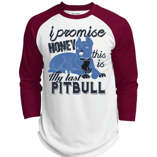 I Promise Honey This Is My Last Pit Bull T Shirt, I Love Pit Bull T Shirt, Awesome T-Shirts  (Polyester Game Baseball Jersey)