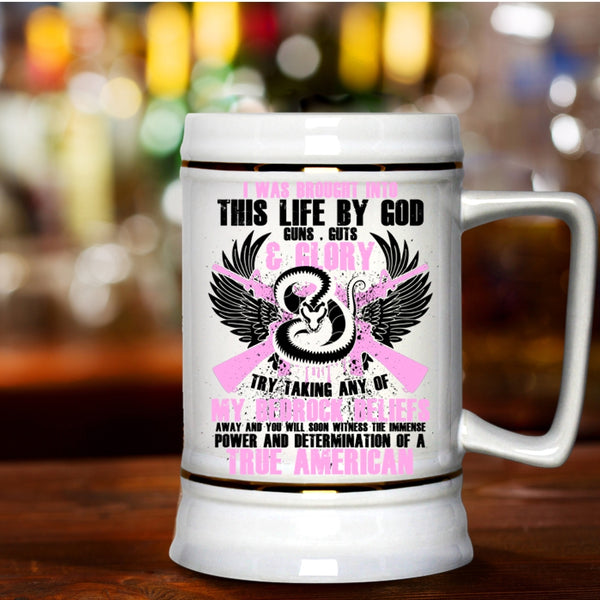 Cool Gift For my Friends Beer Stein 22oz, Power Of A True American Beer Mug