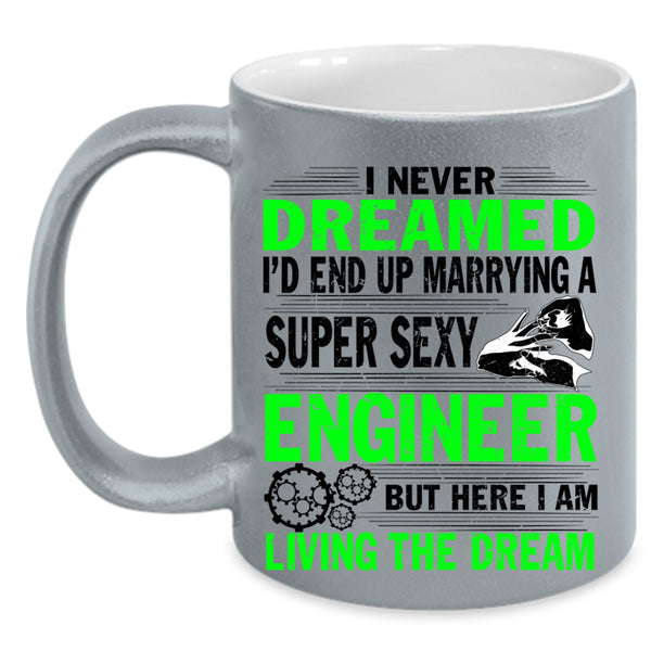 Just Married Coffee Mug, I'd End Up Marrying An Engineer Accent Mug