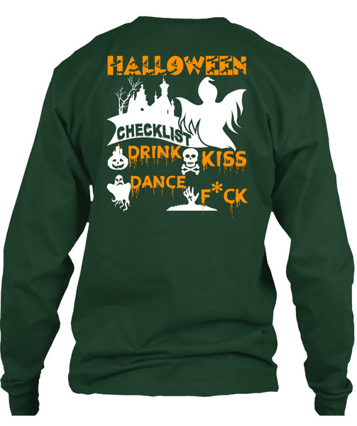 Halloween Checklist Drink Kiss Dance T Shirt, I Love You Pumpkin T Shirt