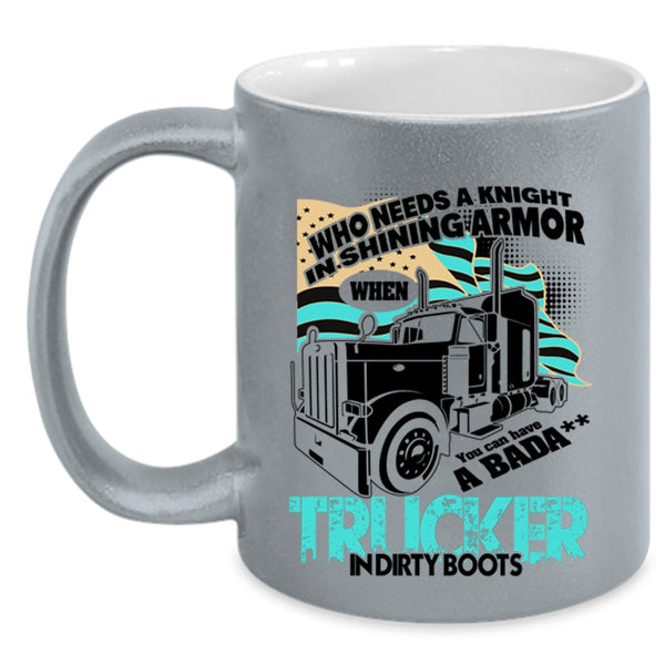 Cool American Flag Coffee Mug, You Can Have A Trucker In Dirty Boots Accent Mug