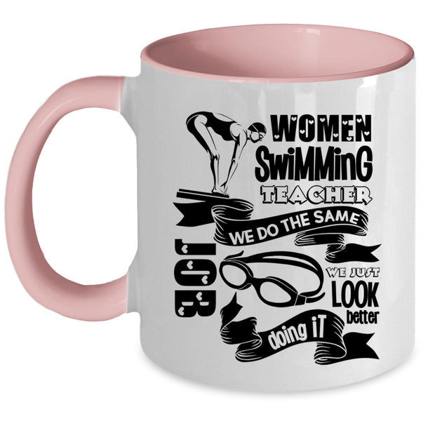 Cute Gift For Swimming Teacher Coffee Mug, Women Swimming Teacher Accent Mug