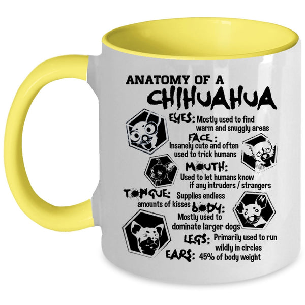 Chihuahua Lovers Coffee Mug, Anatomy Of A Chihuahua Accent Mug