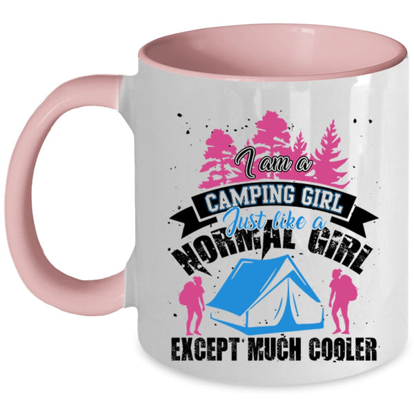 Funny Camping Girls Coffee Mug, I Am A Camping Girl Accent Mug