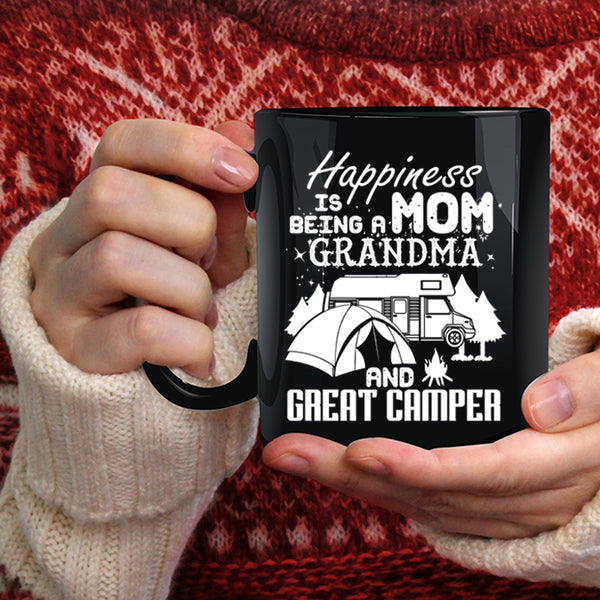 Happiness Is Being A Mom Coffee Mug, Grandma And Creat Camper Coffee Cup