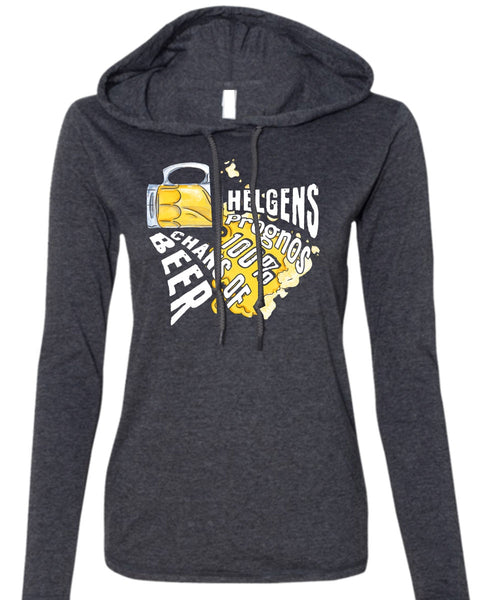 Helgens Prognos 100% Chans Of Beer T Shirt, My Favorite T Shirt (Anvil Ladies Ringspun Hooded)