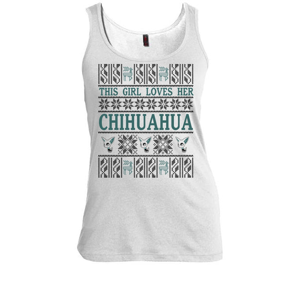 This Girl Loves Her Chihuahua T Shirt, Coolest Merry Christmas Tank Top