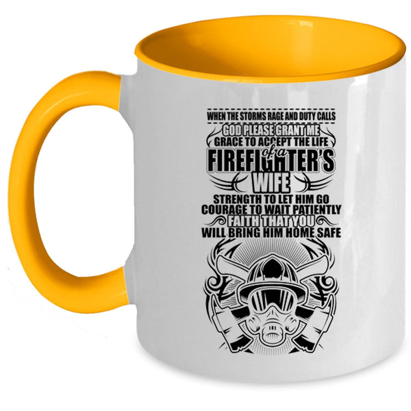 Funny Gift For My Wife Coffee Mug, Firefighter's Wife Accent Mug