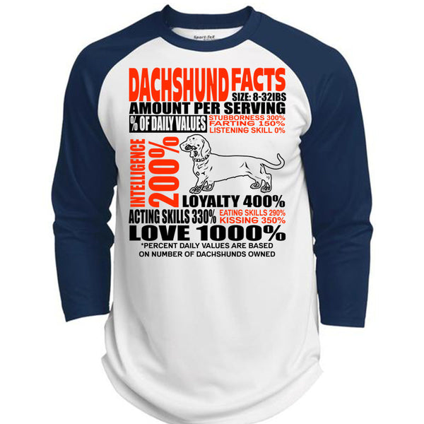 Dachshund Facts T Shirt, I Love Dachshund T Shirt, Awesome T-Shirts  (Polyester Game Baseball Jersey)