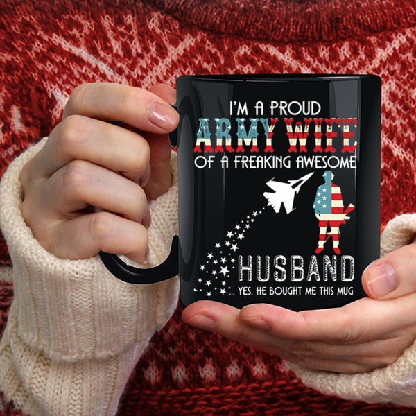 Proud Army Wife Of An Awesome Husband Coffee Mug, Cute Coffee Cup