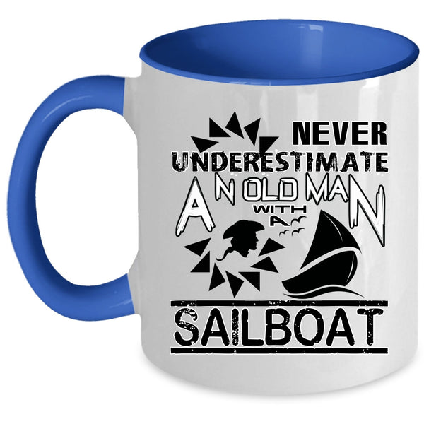 Funny Grandpas Coffee Mug, An Old Man With A Sailboat Accent Mug