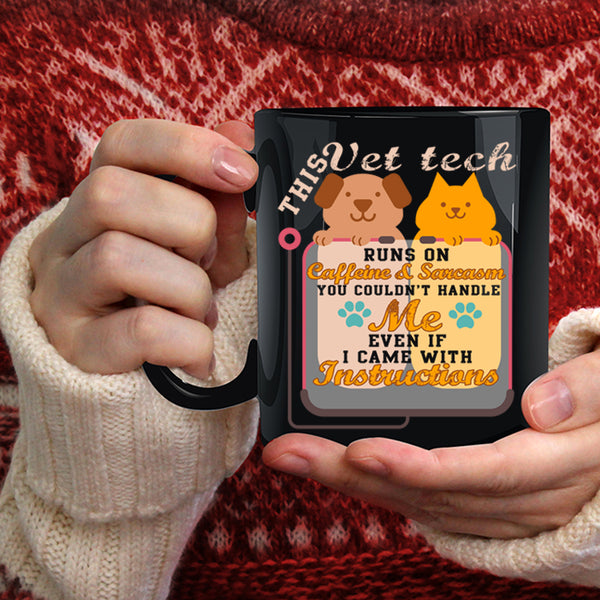 This Vet Tech Runs On Caffeine Coffee Mug, Cute Vet Tech Coffee Cup