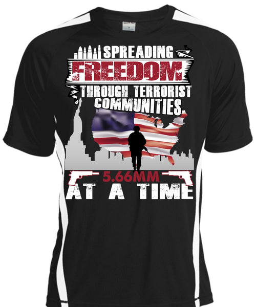 A black t-shirt with the shopify logo