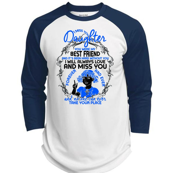 I Miss You Daughter T Shirt, I Love Daughter T Shirt, Awesome T-Shirts  (Polyester Game Baseball Jersey)