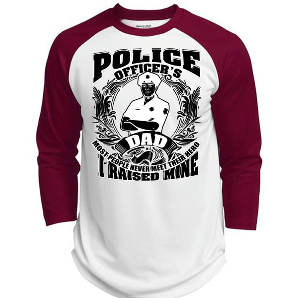 Police Officer's Dad T Shirt, I Love Police T Shirt, Awesome T-Shirts  (Polyester Game Baseball Jersey)