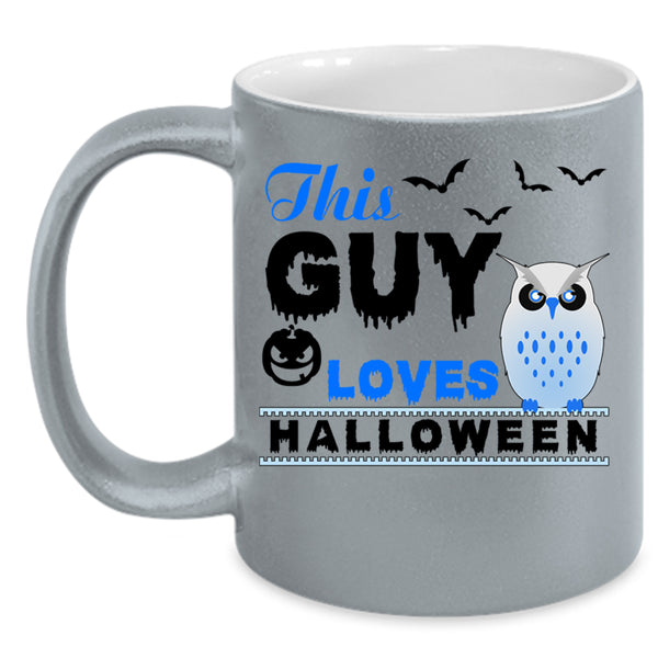 Gift For My Son Coffee Mug, This Guy Loves Halloween Accent Mug