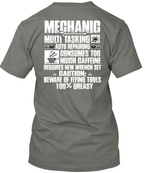 Mechanic Multitasking T Shirt, Much Caffeine T Shirt