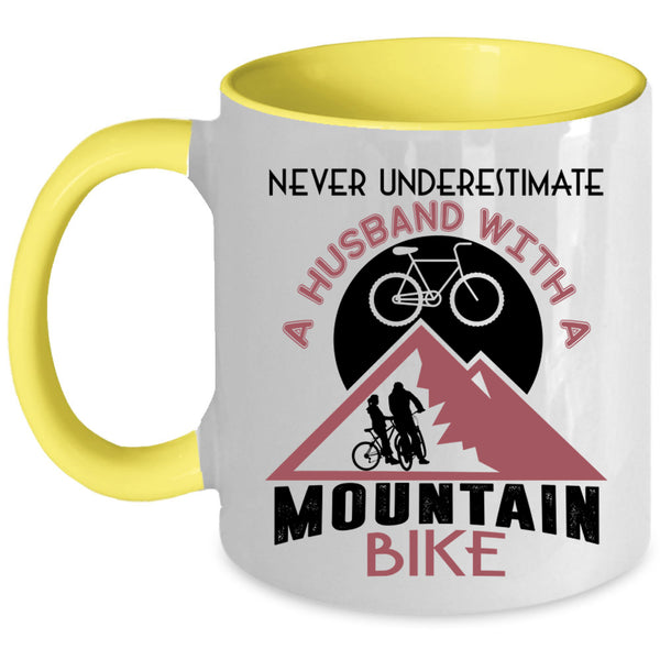 Married Coffee Mug, Husband With A Mountain Bike Accent Mug