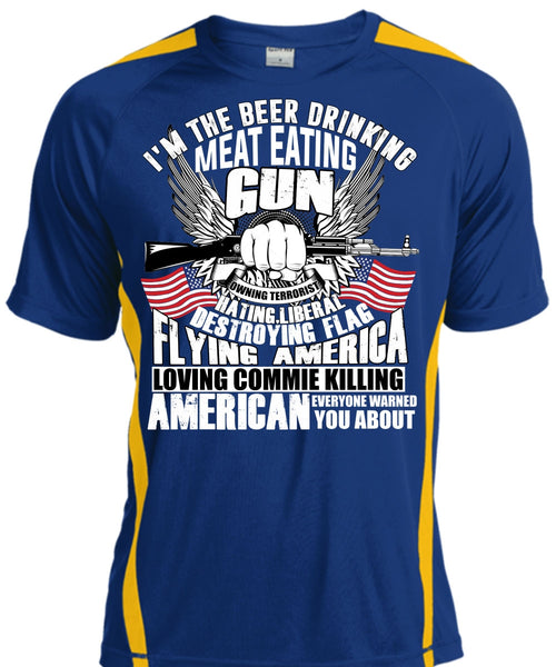 Meat Eating Gun T Shirt, Flying America T Shirt, Cool Shirt