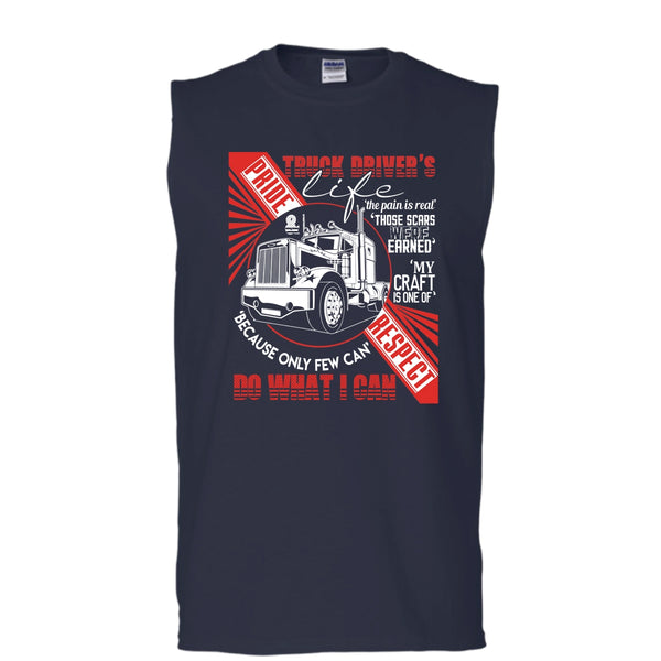 Truck Driver's Life T Shirt, The Pain Is Real Tank Top (Men's Cotton Sleeveless)