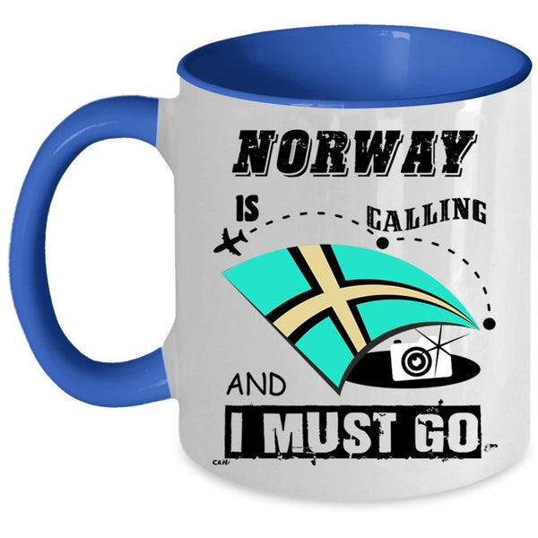 Awesome Traveler Coffee Mug, Norway Is Calling And I Must Go Accent Mug
