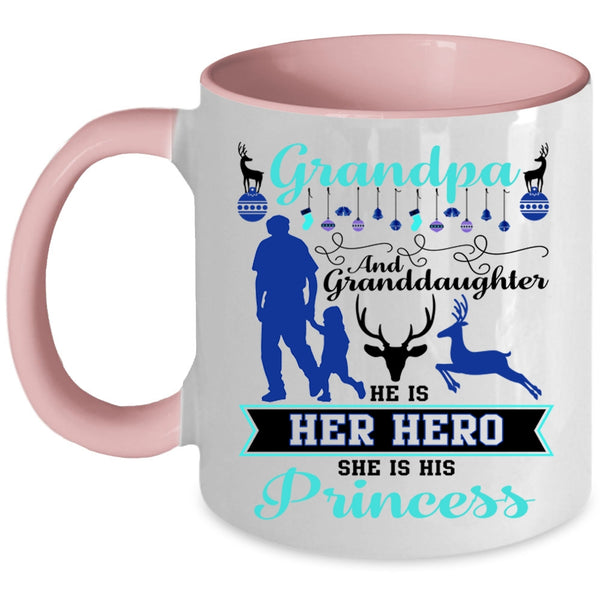 Cute Christmas Coffee Mug, Grandpa And Granddaughter Accent Mug