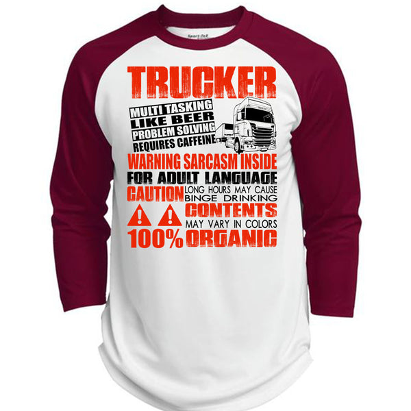 Trucker Multitasking Like Beer T Shirt, Adult Language T Shirt, Awesome T-Shirts  (Polyester Game Baseball Jersey)