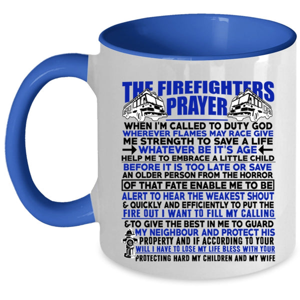 Cute Fireman Coffee Mug, The Firefighters Prayer Accent Mug