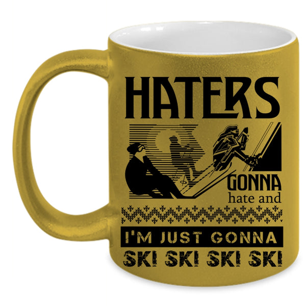 Funny Skiing Coffee Mug, I'm Just Gonna Ski Ski Ski Accent Mug