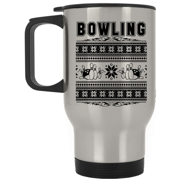 Make An Ugly Christmas Travel Mug, Bowling Mug