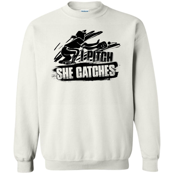 Gift For Baseball Player T Shirt, I Pitch She Catches Sweatshirt