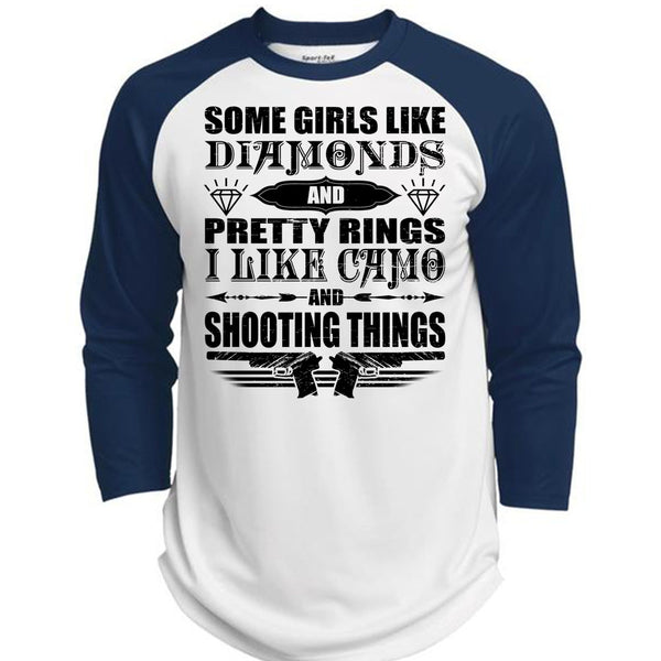 I Like Camo And Shooting Things T Shirt, I Love Hunter T Shirt, Awesome T-Shirts  (Polyester Game Baseball Jersey)