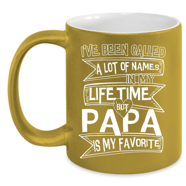 Papa Is My Favorite Name Coffee Mug, Cute Papa Coffee Cup