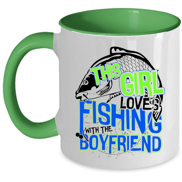 Cute Couple Coffee Mug, This Girl Loves Fishing With The Boyfriend Accent Mug