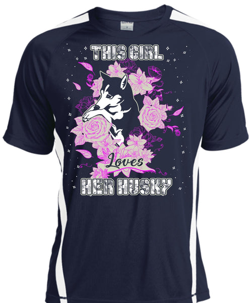 This Girl Loves Her Husky T Shirt, My Pets T Shirt, Cool Shirt