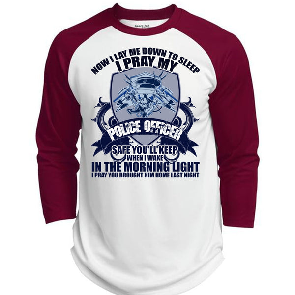 I Pray My Police Officer T Shirt, I Love Police T Shirt, Awesome T-Shirts  (Polyester Game Baseball Jersey)