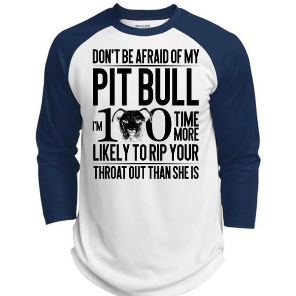 Don't Be Afraid Of My Pit Bull T Shirt, I Love Pit Bull T Shirt, Awesome T-Shirts  (Polyester Game Baseball Jersey)