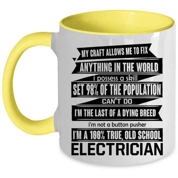 Cute Electrician Coffee Mug, Old School Electrician Accent Mug
