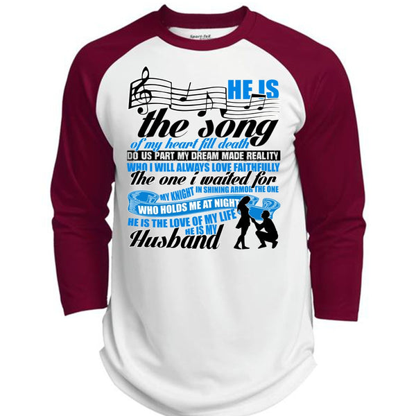 He Is The Song Of My Heart T Shirt, I Love Husband T Shirt, Awesome T-Shirts  (Polyester Game Baseball Jersey)