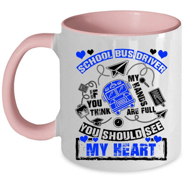 Cute Gift For Bus Driver Coffee Mug, School Bus Driver Accent Mug