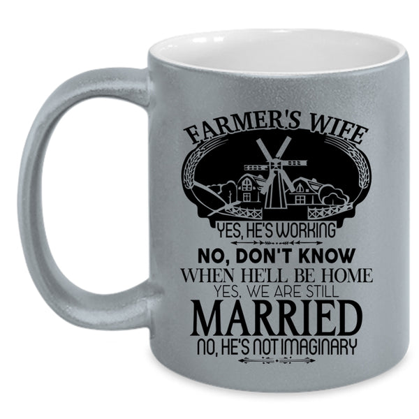 Cute Gift For My Wife Coffee Mug, Farmer's Wife Accent Mug