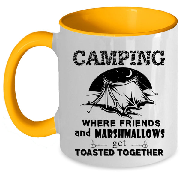 Where Friends Get Toasted Together Coffee Mug, Camping Accent Mug