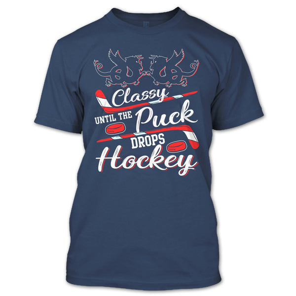 Classy Until The Puck Drops Hockey T Shirt, Merry Christmas T Shirt