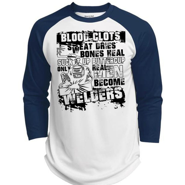Real Men Become Welders T Shirt, I Love Welding T Shirt, Awesome T-Shirts  (Polyester Game Baseball Jersey)