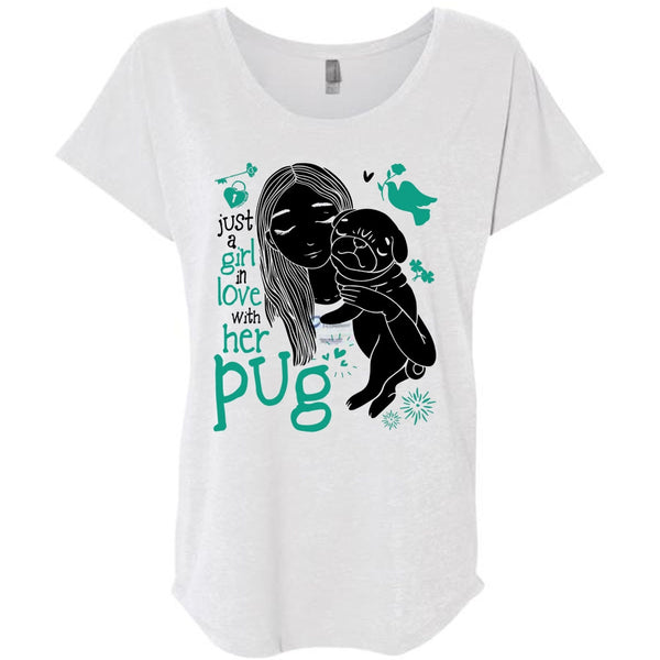 Just A Girl In Love With Her Pug T Shirt, I Love Dog T Shirt, Awesome T-Shirts