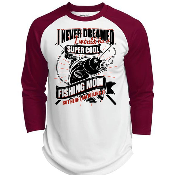I Would Be A Cool Fishing Mom T Shirt, I Love Fishing T Shirt, Awesome T-Shirts  (Polyester Game Baseball Jersey)