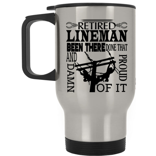 Funny Gift For Grandpa Travel Mug, Retired Lineman Mug