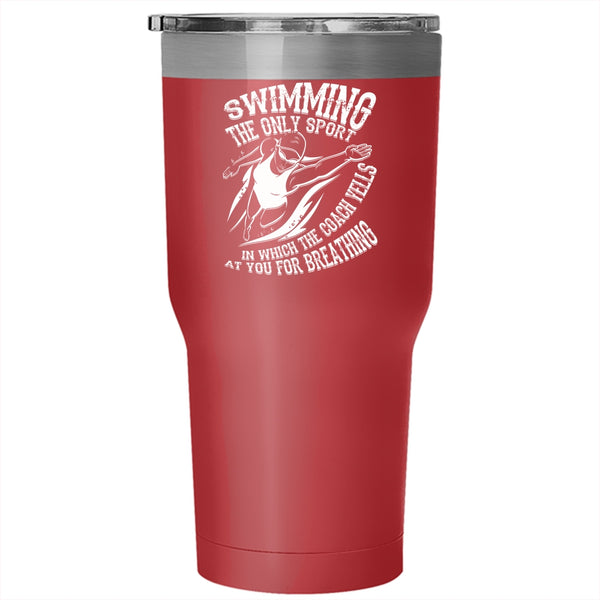 Swimming Tumbler 30 oz Stainless Steel, Awesome Gift For Swimmer Travel Mug