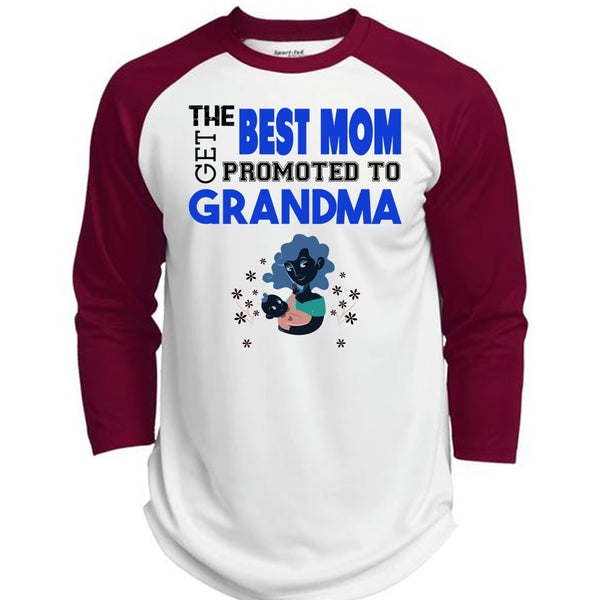 The Best Mom Get Promoted To Grandma T Shirt, Mother's Day T Shirt  (Polyester Game Baseball Jersey)