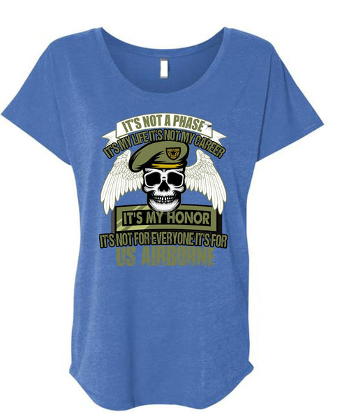 It's For US Airborne T Shirt, It's Not My Career T Shirt, Cool Shirt (Ladies' Triblend Dolman Sleeve)